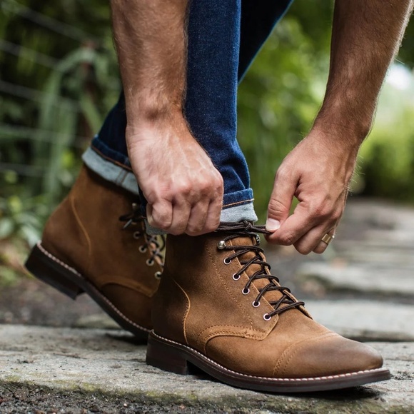 Thursday Boot Company Men's Captain Brown lace up Leather suede boots Sz 12 Wide - Picture 1 of 16